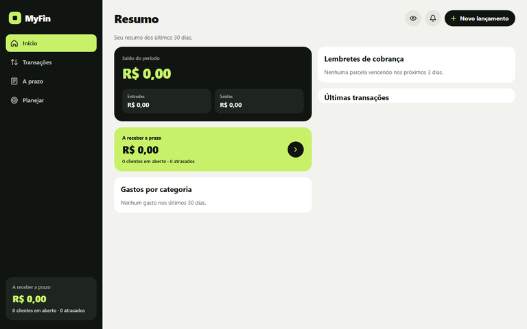 Captura de tela do MyFin